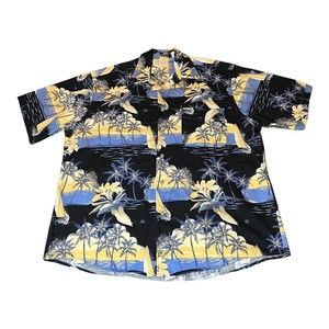 Crossings Hawaiian Multicolored Floral Cotton Made In Korea Mens Size Large